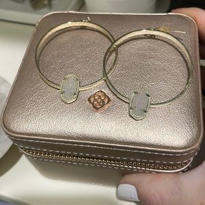 Kendra Scott Elora gold hoop and druzy earrings